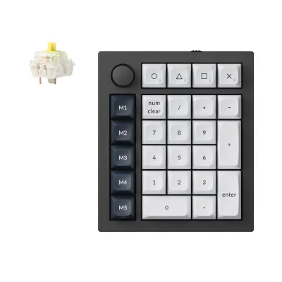 Keychron Q0 Max QMK Podloga za številke po meri / Ogljikova črnina / Gateron Jupiter Banana / Q0M-M4