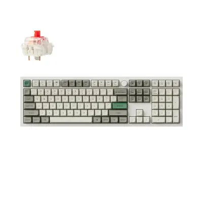 Keychron Q6 Max QMK/VIA Brezžična mehanska tipkovnica / Bela školjka / Gateron Jupiter Red / Q6M-P1