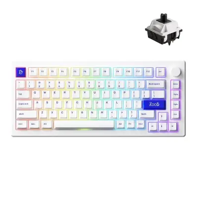 Akko MOD 007B PC Modra Na Beli Brezžična Mehanska Tipkovnica Akko V3 Piano Pro