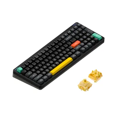 NuPhy Halo96 V2 QMK/VIA Brezžična Mehanska Tipkovnica Obsidian Black / Lemon (55gf)