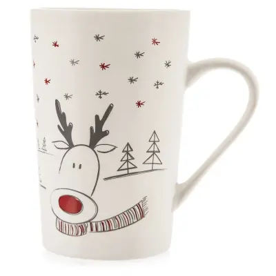 Porcelanasta skodelica z motivom severnih jelenov 430 ml