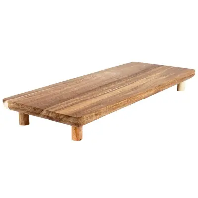 Lesena servirna deska na nogah 36x14,5 cm