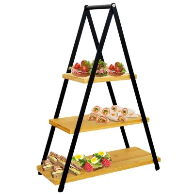 3-nadstropni bambusov pladenj 38x16,5x53 cm