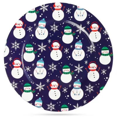 Podstavek za snežaka v temno modri barvi 33 cm