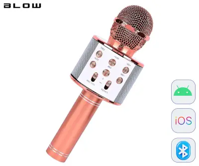 Karaoke mikrofon z zvočnikom BLOW PRM402, 5W, brezžični, roza zlat (Rose Gold)