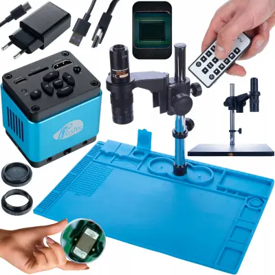 ROSFIX SET MIKROSKOP EARTH PRO MCEP-0.5X + KAMERA 8,29MP + SILIKONSKA PODLOGA 480X320MM | HDMI, C-MOUNT, 7–45X, 4K