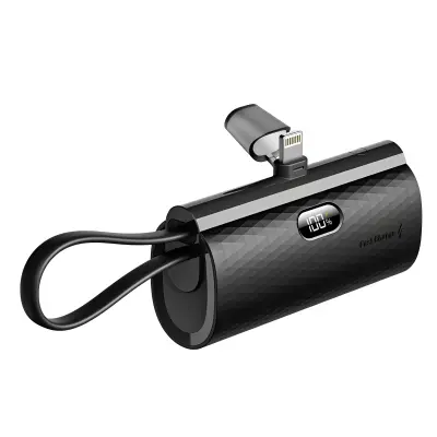 Forcell, Zunanji polnilec 5000 mAh iPhone Lightning in USB C priključki 20W, Črna