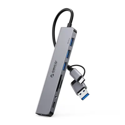 ORICO HUB USB-A 3X 2.0 1X 3.5MM AVDIO 2X TF/SD ZA PRIKLJUČNO POSTAJO RAČUNALNIKA