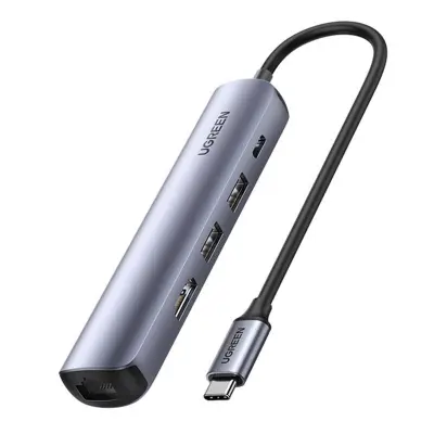 HUB / ADAPTER UGREEN REVODOK CM418 USB-C NA 2X USB, HDMI 4K 30 HZ, RJ45 1GBPS, PD 100W (SIV)