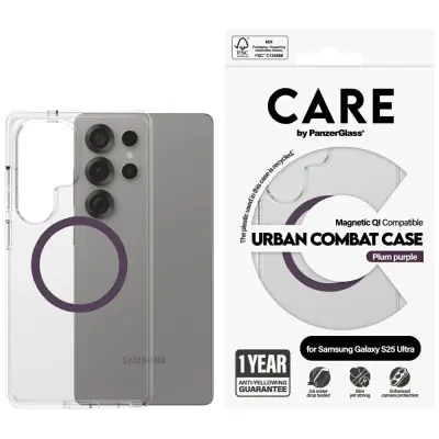 PANZERGLASS CASE CARE FLAGSHIP URBAN COMBAT VIJOLIČEN QI ZA SAMSUNG GALAXY S25