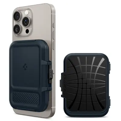 SPIGEN LOCK FIT MAGSAFE UNIVERZALNO DRŽALO ZA MAGNETNE KARTICE KOVINSKI SKRILJAVEC