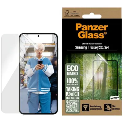 PANZERGLASS KALJENO STEKLO ZA SAMSUNG GALAXY S25 ZAŠČITA ZA EKRAN EKO RAZLIČICA