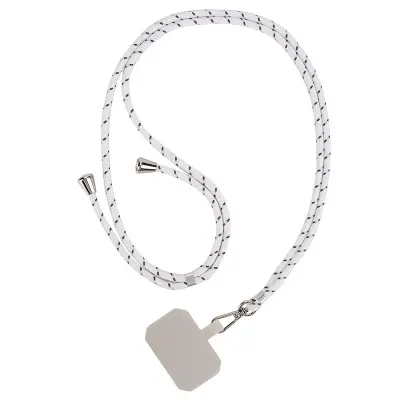 Eleganten TPU pašček za telefon z našitkom White