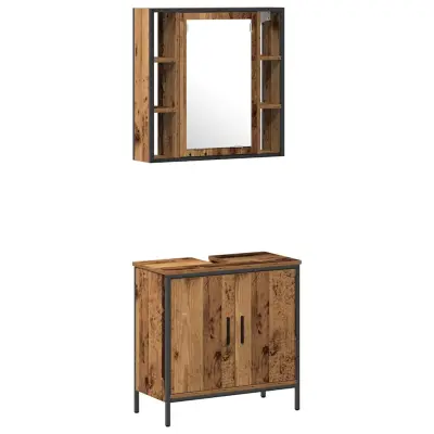 vidaXL Komplet pohištva za kopalnico Drugo 2 pcs Rjava 60 x 30 x 60 cm
