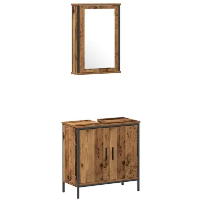 vidaXL Komplet pohištva za kopalnico 2 pcs Rjava 60 x 30 x 60 cm