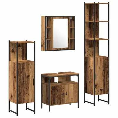 vidaXL Komplet pohištva za kopalnico 4 pcs Star les 33 x 33 x 185.5 cm