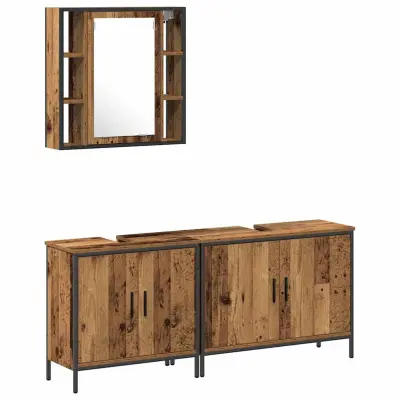 vidaXL Komplet pohištva za kopalnico 3 pcs Rjava 60 x 16 x 60 cm
