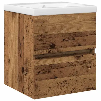 vidaXL Omara za umivalnik Črni hrast 41 x 39 x 62 cm Konstruiran les