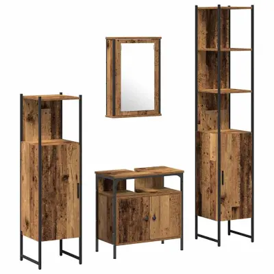 vidaXL Komplet pohištva za kopalnico 4 pcs Star les 33 x 33 x 185.5 cm