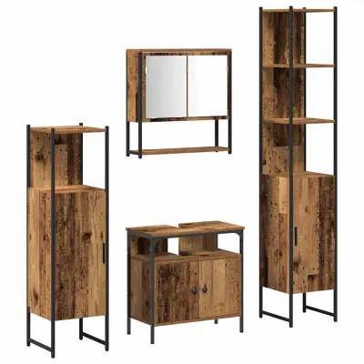 vidaXL Komplet pohištva za kopalnico 4 pcs Star les 33 x 33 x 185.5 cm