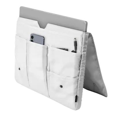 Vodoodporna torba za prenosnik z več žepi, 16 palcev, združljiva z MacBook Pro, Bela