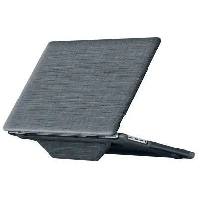 Etui za MacBook Pro 16" iz blaga s zložljivim magnetnim stojalom, Temno siva