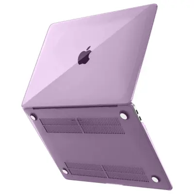 Trda integrirana zaščitna torbica, prozorna zasnova - vijolična str. MacBook Air 13 2020/2019/2018