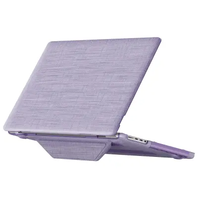 Etui za MacBook Pro 16" iz blaga s zložljivim magnetnim stojalom, Lavanda