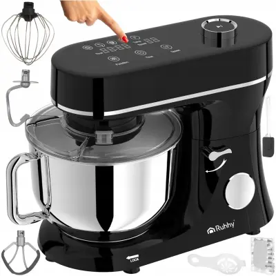 2300W touch planetarni kuhinjski mešalnik robot LCD 6L z ogrevano posodo črn