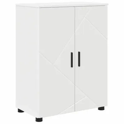 vidaXL Kopalniška omarica z vrati Bela 60 x 35 x 80 cm Konstruiran les