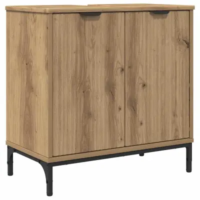 vidaXL Kopalniška omara za umivalnik artisan hrast 60.5 x 33.5 x 61 cm