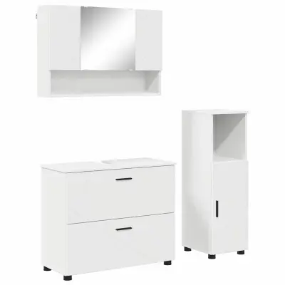 vidaXL Komplet pohištva za kopalnico 3 pcs Bela 76.5 x 35 x 64 cm