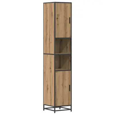 vidaXL Kopalniška omarica s polico artisan hrast 35 x 37.5 x 188.5 cm