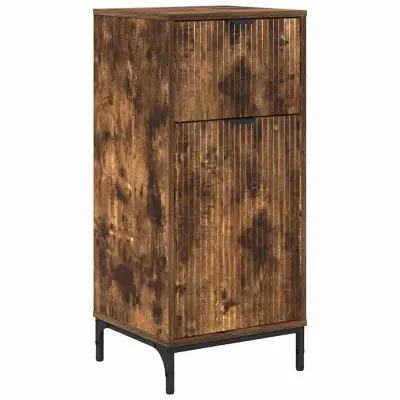 vidaXL Kopalniška omarica s predalom Dimljeni hrast 39.5 x 36 x 88 cm