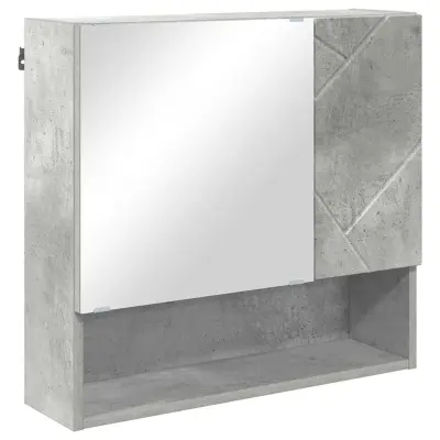 vidaXL Ogledalna omara Betonsko siva 59 x 17 x 55 cm Konstruiran les