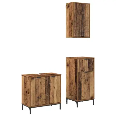 vidaXL Komplet pohištva za kopalnico 3 pcs Star les 39.5 x 36 x 88 cm