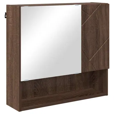 vidaXL Ogledalna omara Rjavi hrast 59 x 17 x 55 cm Konstruiran les