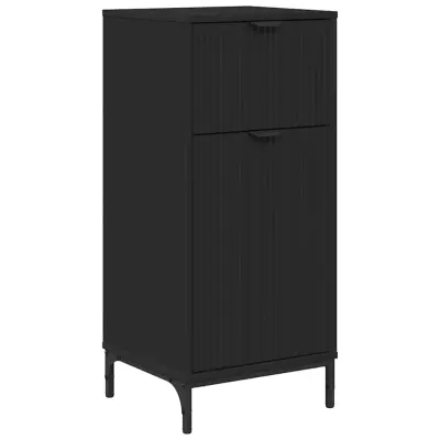 vidaXL Kopalniška omarica Črna 39.5 x 36 x 88 cm Konstruiran les