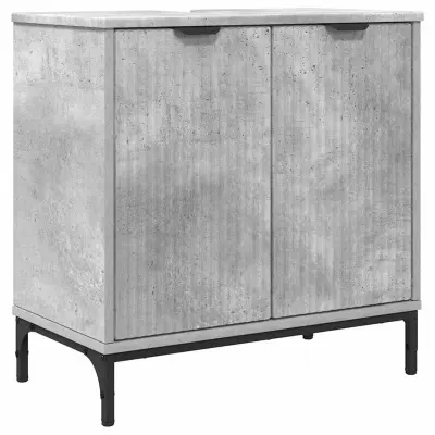 vidaXL Kopalniška omara za umivalnik Betonsko siva 60.5 x 33.5 x 61 cm