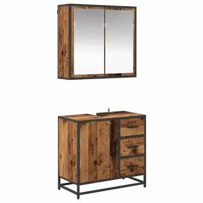 vidaXL Komplet pohištva za kopalnico 2 pcs Star les 65 x 33 x 60 cm