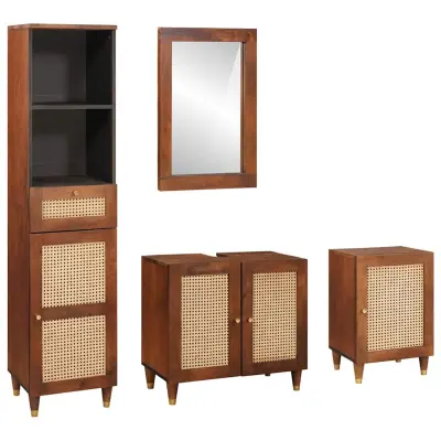 vidaXL Kopalniško pohištvo s predalom z vrati 4 pcs 38 x 33 x 160 cm
