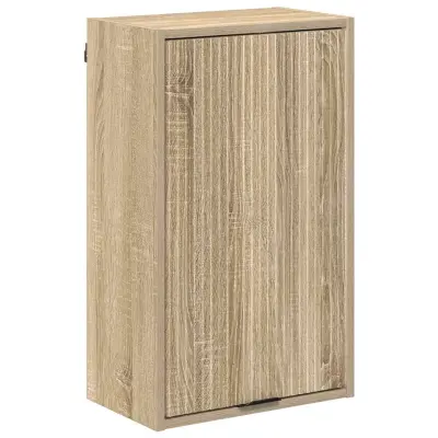 vidaXL Kopalniška omarica z vrati sonoma hrast 39 x 23.5 x 65 cm