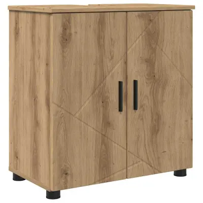 vidaXL Kopalniška omarica s polico artisan hrast 61 x 35 x 64 cm
