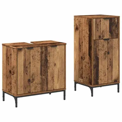 vidaXL Komplet pohištva za kopalnico 2 pcs Star les 39.5 x 36 x 88 cm