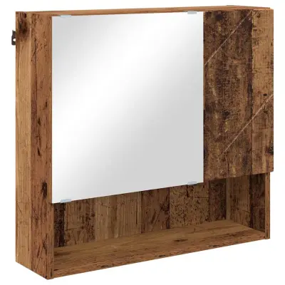 vidaXL Ogledalna omara Star les 59 x 17 x 55 cm Konstruiran les