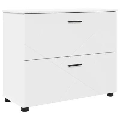 vidaXL Kopalniška omarica Bela 76.5 x 35 x 64 cm Konstruiran les