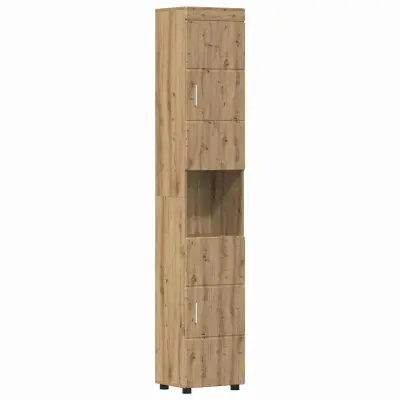 vidaXL Kopalniška omarica TULUM artisan hrast 37 x 31.5 x 203 cm