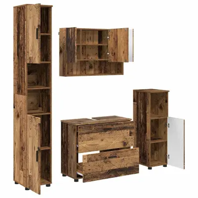 vidaXL Komplet pohištva za kopalnico 4 pcs Star les 30 x 35 x 192 cm