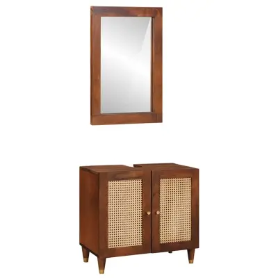 vidaXL Kopalniško pohištvo 2 pcs 62 x 33 x 58 cm Masiven les manga