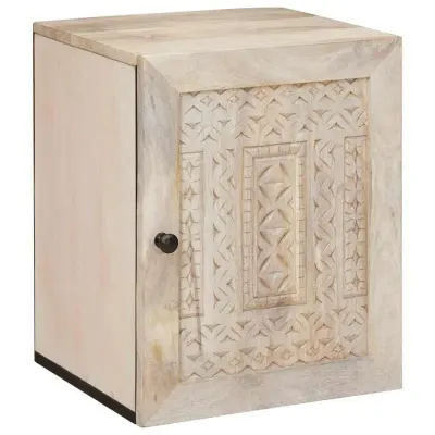 vidaXL Kopalniška omarica Bela 38 x 33.5 x 160 cm Trdna mangova les